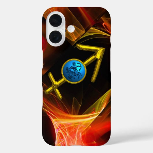 ZODIAC SIGN SAGITTARIUS, Red Yellow Fractal Swirls Case-Mate iPhone Case (Achterkant)