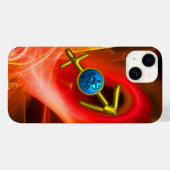 ZODIAC SIGN SAGITTARIUS, Red Yellow Fractal Swirls Case-Mate iPhone Case (Achterkant (horizontaal))
