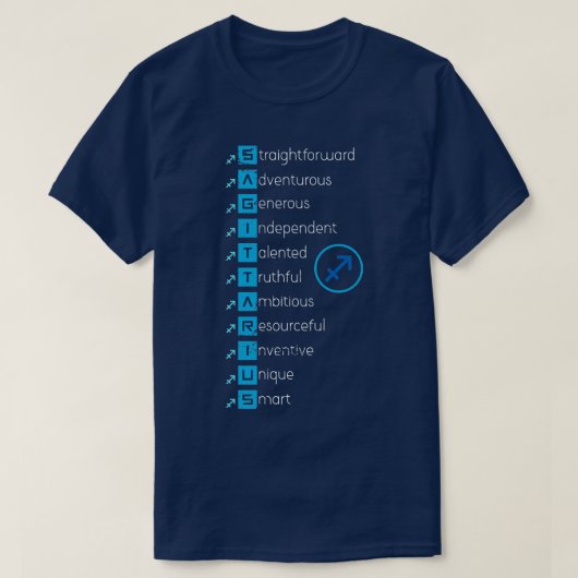 Zodiac Sign Sagittarius T-shirt (Design voorkant)