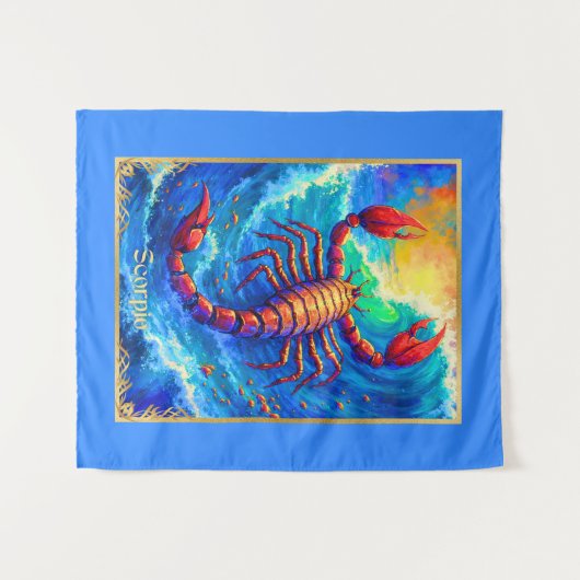 Zodiac Sign Schorpioen komt uit diepe wateren Wandkleed (Voorkant (horizontaal))