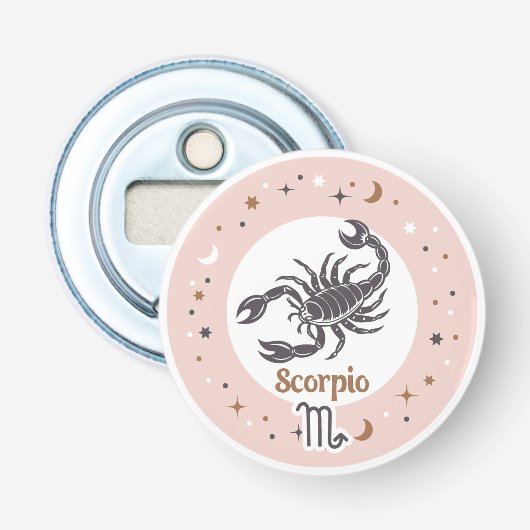 Zodiac Sign Scorpio Button Flesopener (Voorkant)