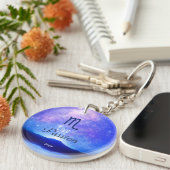 Zodiac Sign Scorpio Dreamweaver Star Sky Quote Sleutelhanger (Voorkant Rechts)