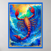 Zodiac Sign Scorpio Emerging from Deep Waters Poster (Voorkant)