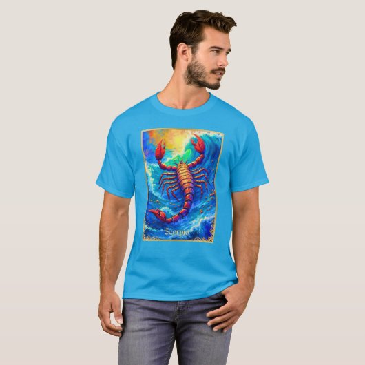 Zodiac Sign Scorpio Emerging from Deep Waters T-shirt (Voorkant volledig)