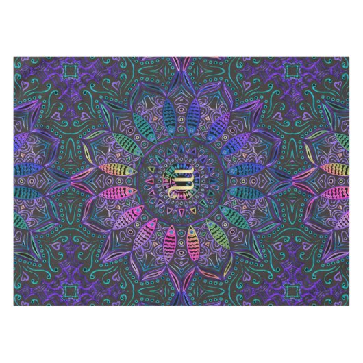 Zodiac Sign Scorpio Mandala Tafelkleed (Voorkant (Horizontaal))