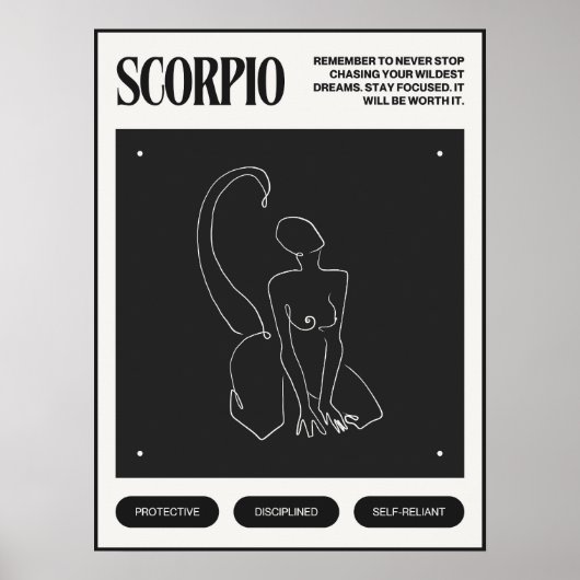 Zodiac Sign Scorpio Poster (Voorkant)