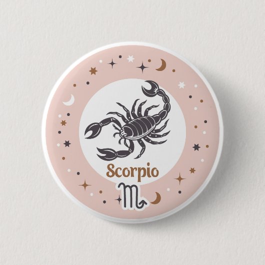 Zodiac Sign Scorpio Ronde Button 5,7 Cm (Voorkant)