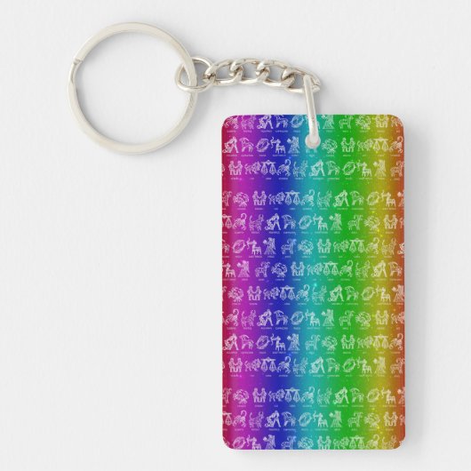 Zodiac Sign Sleutelhanger (Bright Rainbow) (Voorkant)