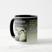 Zodiac Sign Steenbok Geit Symbool en details Mok (Voorkant links)