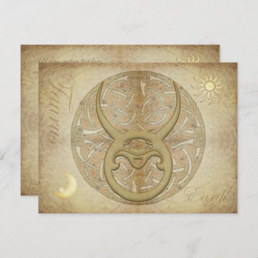 Zodiac Sign Taurus Briefkaart (Voorkant / Achterkant)