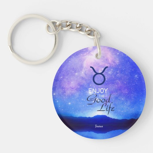 Zodiac Sign Taurus Dreamweaver Star Sky Quote Sleutelhanger (Voorkant)