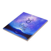 Zodiac Sign Taurus Dreamweaver Star Sky Quote Tegeltje (Zijkant)