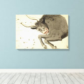 "Zodiac Sign: Taurus" gewikkeld canvas print (Insitu (Houten vloer))