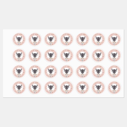 Zodiac Sign Taurus Labels (Vel)