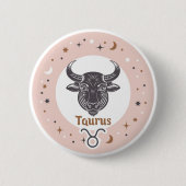Zodiac Sign Taurus Ronde Button 5,7 Cm (Voorkant)