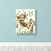 Zodiac Sign Taurus-symbool Canvas Afdruk (Insitu (Houten vloer))