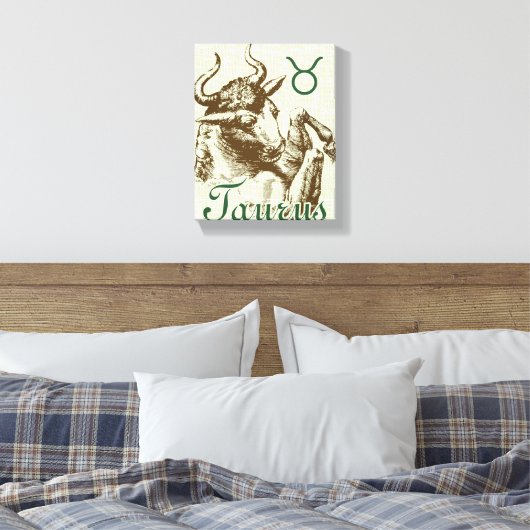 Zodiac Sign Taurus-symbool Canvas Afdruk (Insitu (Slaapkamer))