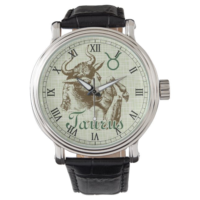 Zodiac Sign Taurus-symbool Horloge (Voorkant)