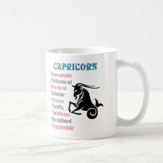Zodiac Sign van Capricorn Horoscope Koffiemok (Rechts)