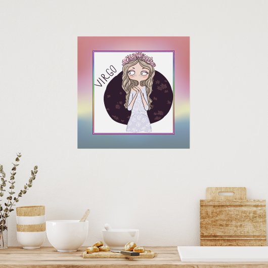 Zodiac Sign - Virgo - 23 augustus - 22 september Poster (Keuken)
