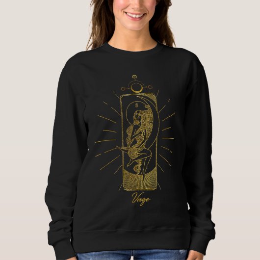 Zodiac Sign Virgo in Gold Trui (Voorkant)