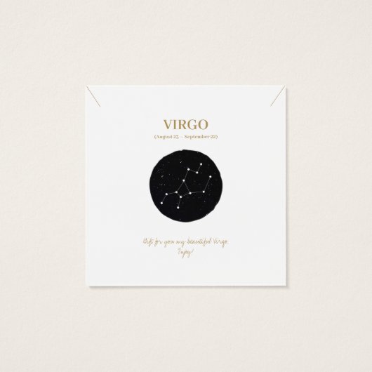 Zodiac Sign Virgo Jewelry Display Card Vierkante Visitekaartjes (Achterkant)