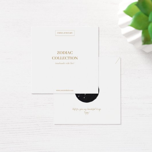 Zodiac Sign Virgo Jewelry Display Card Vierkante Visitekaartjes (Bureau)
