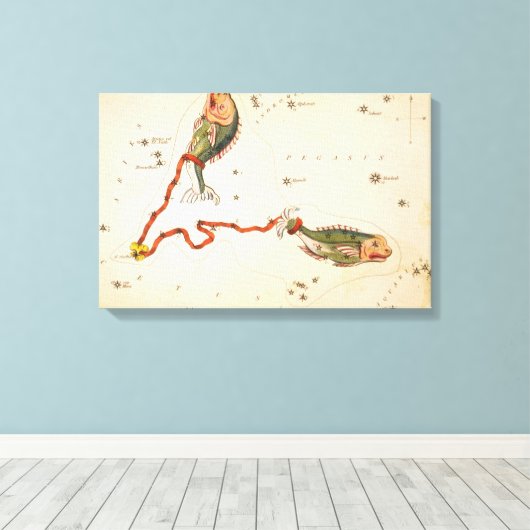 "Zodiac Sign: Vissen" canvas print (Insitu (Houten vloer))