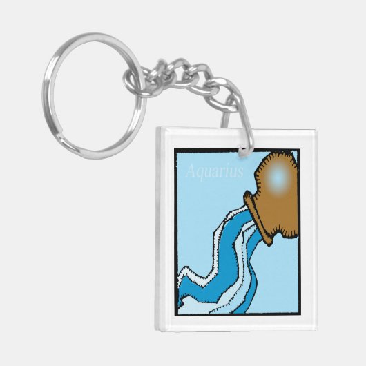 Zodiac-signalen Aquarius 2side Sleutelhanger (Voorkant Links)