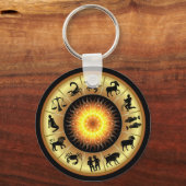 Zodiac-signalen ~ Gemasted Sun Center ~ Sleutelhanger (Voorkant)