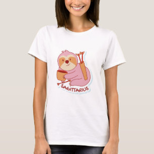 ZODIAC-SIGNALEN MET SLOTHEN EN KOFFIE SAGITTARIUS T-SHIRT