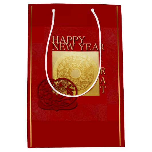 Zodiac-signalen Rat Papercut Chinees jaar 2020 MGB Medium Cadeauzakje (Voorkant)