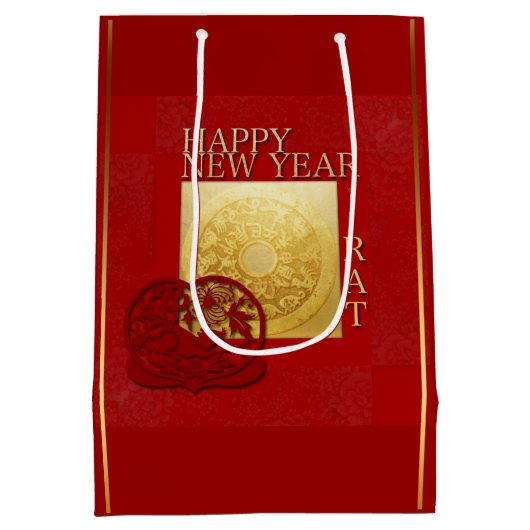 Zodiac-signalen Rat Papercut Chinees jaar 2020 MGB Medium Cadeauzakje (Achterkant)