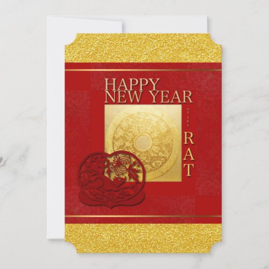 Zodiac-signalen Rat Papercut Chinees jaar 2020 PI Kaart (Voorkant)
