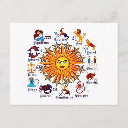Zodiac-Signs-All-V-1 Briefkaart (Voorkant)