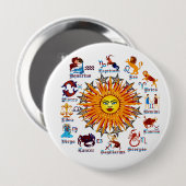 Zodiac-Signs-All-V-1 Ronde Button 4,0 Cm (Voorkant /achterkant)