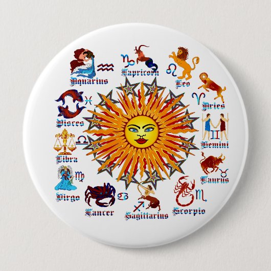 Zodiac-Signs-All-V-1 Ronde Button 4,0 Cm (Voorkant)