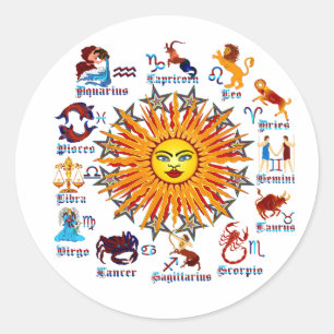 Zodiac-Signs-All-V-1 Ronde Sticker