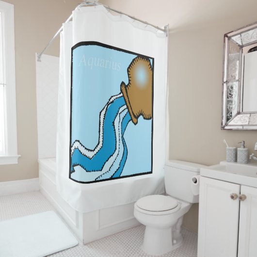 Zodiac Signs Aquarius douchegordijn (In situ)