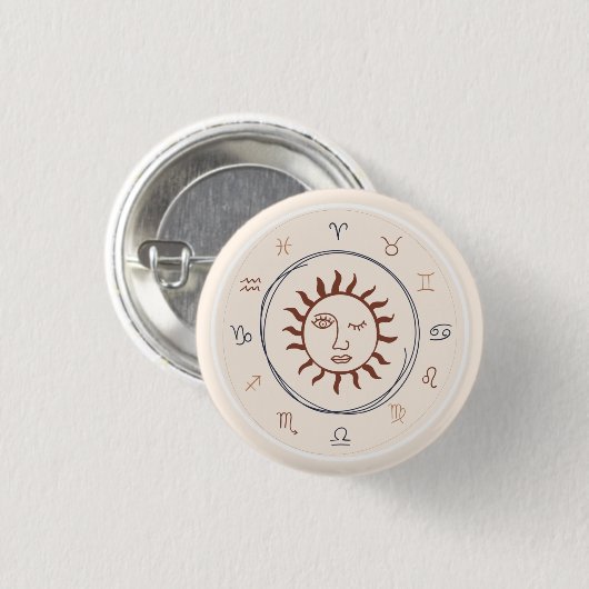 Zodiac Signs Astrological Sun Ronde Button 3,2 Cm (Voorkant /achterkant)