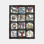 Zodiac Signs Birthday astrology symbolen kunst Fleece Deken (Voorkant)