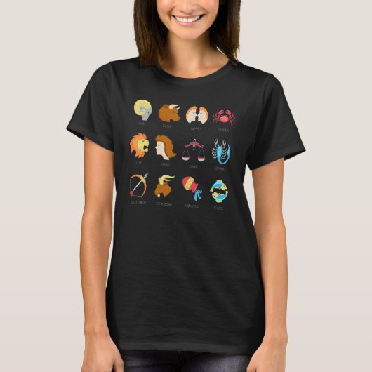 Zodiac Signs Birthday Zodiac Horoscope Astrology T-shirt (Voorkant)