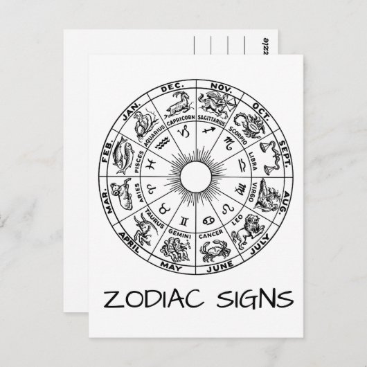 Zodiac Signs Briefkaart (Voorkant / Achterkant)