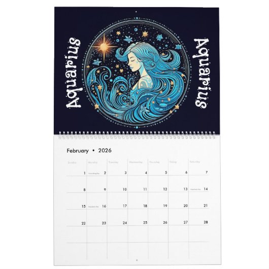 Zodiac Signs Calendar Kalender (Feb 2026)