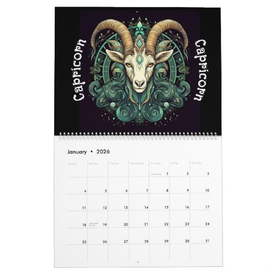 Zodiac Signs Calendar Kalender (Jan 2026)