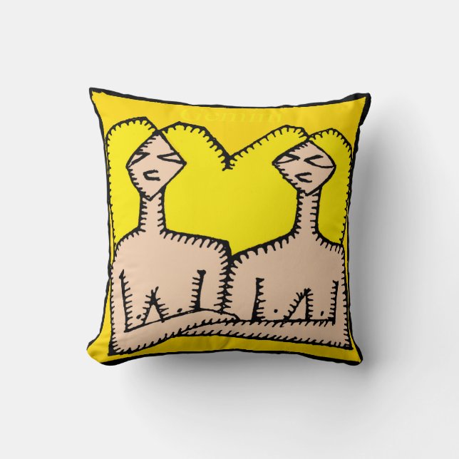 Zodiac Signs Gemini Birthday square Pillow Kussen (Voorkant)