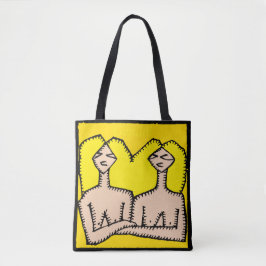 Zodiac Signs Gemini Verjaardag all-over Canvas tas
