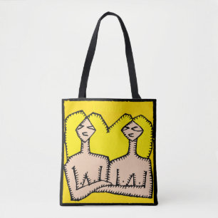 Zodiac Signs Gemini Verjaardag all-over Canvas tas