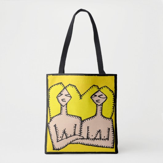 Zodiac Signs Gemini Verjaardag all-over Canvas tas (Voorkant)