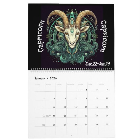 Zodiac Signs Kalender (Jan 2026)